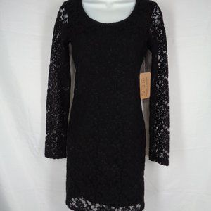 Threads 4 Thought Black Lace Bodycon Dress Sustainable, Organic Cotton